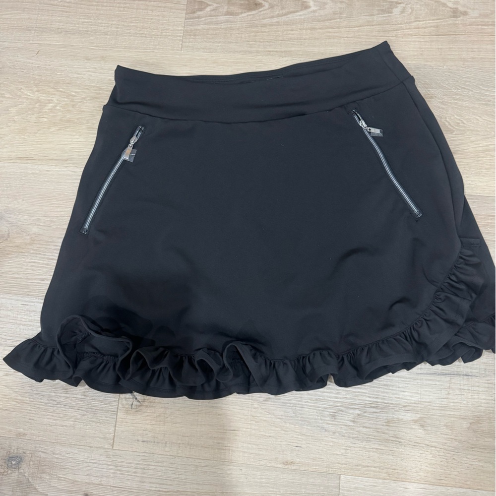 Elegant Black Mini Skirt with Ruffle Hem